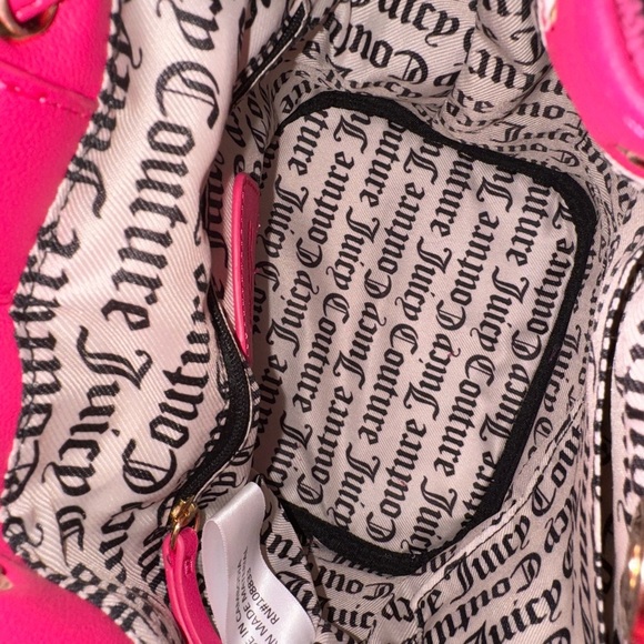 NWT Y2K Juicy Couture Pink Shoulder Beach Terry Cloth Bag with Drawstring - Picture 8 of 8